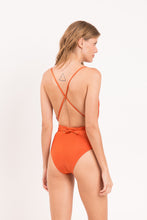 Load image into Gallery viewer, Model Back: Rio De Sol One-Piece Shimmer-Paprica New Vegas