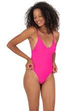 Load image into Gallery viewer, Model Front: Rio De Sol One-Piece Amaranto Hype