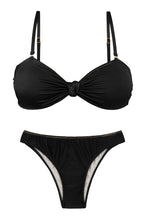 Load image into Gallery viewer, Product Front: Rio De Sol Set Set Shimmer-Black Bandeau-Joy Essential