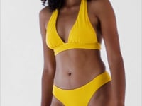 Load and play video in Gallery viewer, Video: Rio De Sol Set Set Sunflower Halter-Cos Ciao