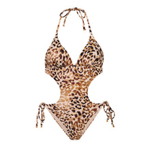 Load image into Gallery viewer, Product Front: Rio De Sol One-Piece Leopard Trikini-Comfy