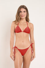 Load image into Gallery viewer, Model Front: Rio De Sol Set Set Shimmer-Liquor Tri-Inv Cheeky-Tie