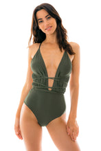 Load image into Gallery viewer, Model Front: Rio De Sol One-Piece Croco New Vegas
