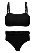 Load image into Gallery viewer, Product Front: Rio De Sol Set Set St-Tpz-Black Reto Hotpant-High
