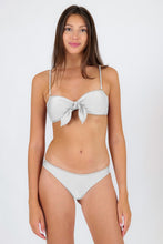 Load image into Gallery viewer, Model Front: Rio De Sol Set Set Shimmer-White Bandeau-Knot Essential
