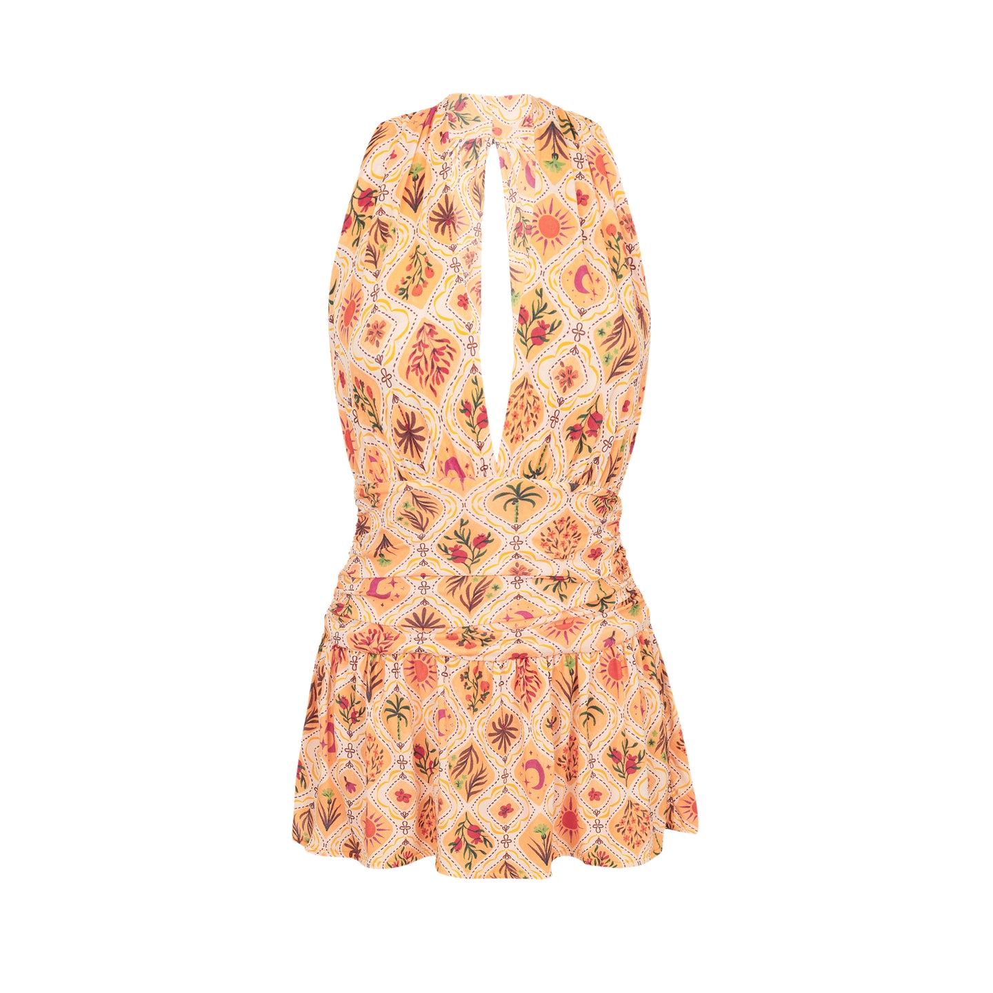 Product Front: Rio De Sol Mini Dress Mosaico Low Cut Dress