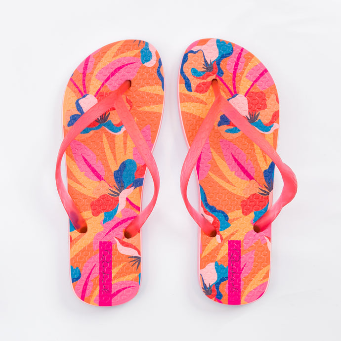 Product Front: Rio De Sol Flip-Flop Orange Bloom Slim