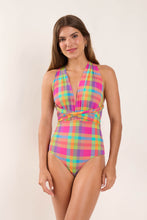 Load image into Gallery viewer, Model Front: Rio De Sol One-Piece Tulip-Garden Marina
